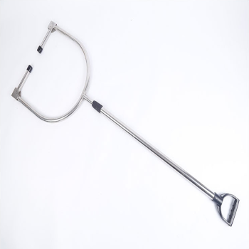 伸缩防暴脚叉不锈钢抓捕器防暴钢叉腰叉校园安保防护用品防暴器材大