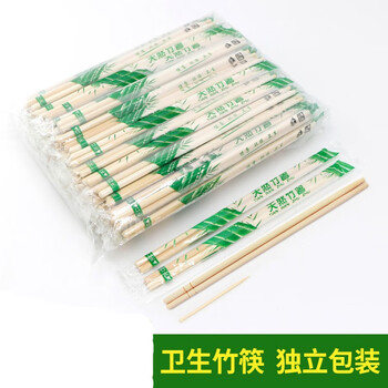 一立一次性筷子头独立包装外卖打包小圆筷子卫生方便筷熊猫筷200支装