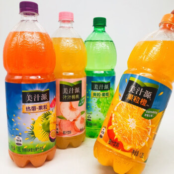 美汁源果粒橙大瓶葡萄橙子熱帶水果味飲食品果汁飲料6瓶125l熱帶果粒3