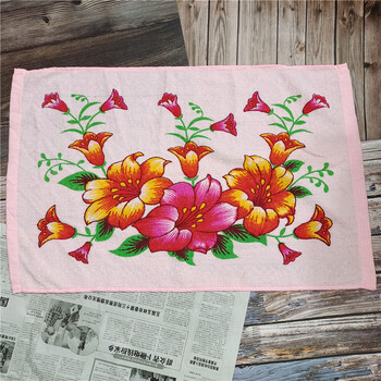 70年代枕巾老式双囍枕头巾幸福枕头巾加宽加厚婚庆家用成人提花枕巾