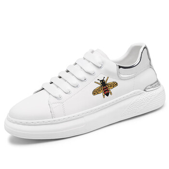 pao)小蜜蜂夏季小白鞋男鞋子潮鞋松糕潮流运动休闲轻便超轻厚底男板鞋