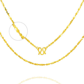 星黄金项链女足金锁骨链细款纯金素链吊坠链子礼物 满天星项链45cm(2