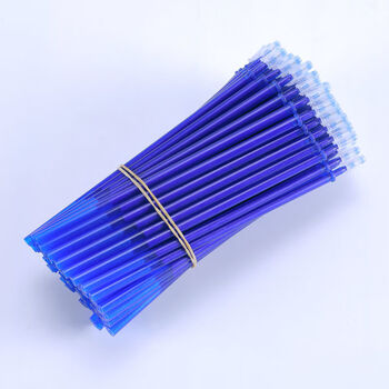 热可擦笔芯晶蓝色摩擦黑笔芯摩易擦小学生三年级05网红中性笔芯蓝色可