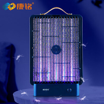 康铭灭蚊灯电击诱蚊紫外光波搜捕蚊虫大容量长续航锂电池低音儿童房