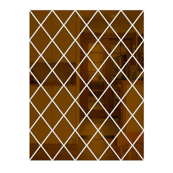 菱形镜子背景墙自粘菱形亚克力镜面立体墙贴客厅餐厅背景墙玄关酒柜