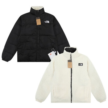 thenorthface北面羊羔绒双面棉服女棉衣女冬季棉衣女外套棉衣 棕外内