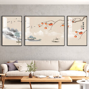 艾暮琳轻奢高档高端事事如意客厅装饰画新中式沙发背