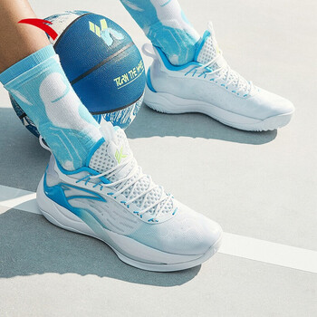 见山2代安踏篮球鞋男2022新款专业实战低帮球鞋学生透气运动鞋 安踏白