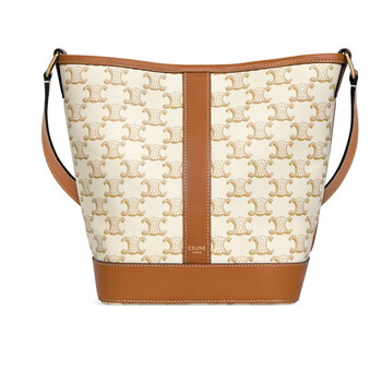 赛琳 celine21秋冬新款seau 女士中号拼色帆布单肩水桶包送女朋友送