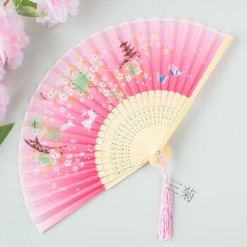 古装扇子古风女学生霸气折扇男中国风公主跳舞蹈古代扇子 嫦娥玉兔