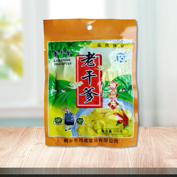 桐乡特产老干爹榨菜片100g开胃小菜早餐过粥咸菜下饭菜小包装酱菜