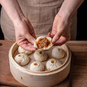 5折 浙江嵊州小笼包 嵊州特色小吃老面鲜肉小笼包子馒头早餐懒人速冻