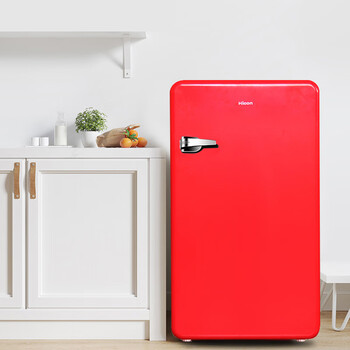 惠康92l复古冰箱家用小型客厅化妆品冰箱时尚冷藏面膜小冰箱宓蝶复古