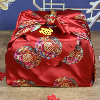 恒愎结婚用红包袱女方新娘陪嫁嫁妆红色婚庆用品包裹布包袱皮娘家大全