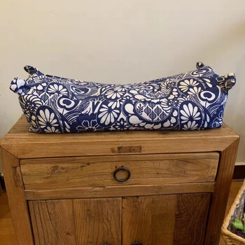 老粗布虎头枕护颈枕内胆荞麦壳填充拆洗方便青花瓷精美虎头枕