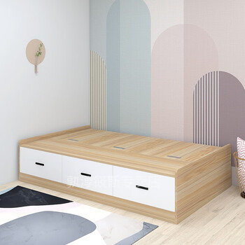 柜子组合套装卧室书柜床一体靠墙榻榻米储物箱省空间塔塔米床柜无床头