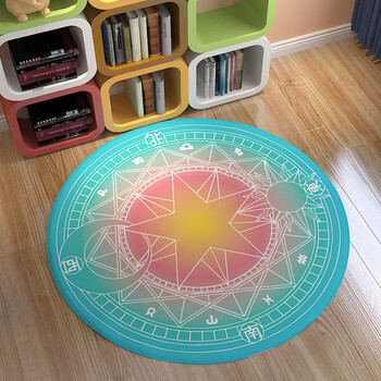 百变小樱地毯魔法地毯阵卧室圆形粉色公主少女小樱卡通网红拍照子