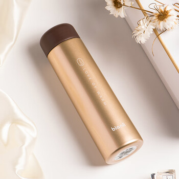 倍乐迷你便携不锈钢真空保温杯女士学生礼物纤巧水杯子 香槟金250ml
