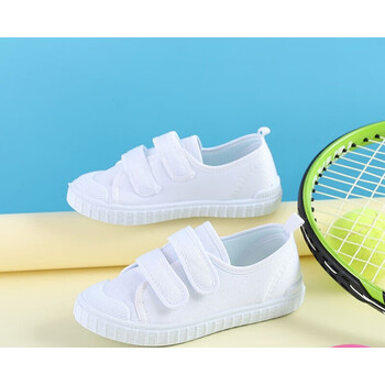 爱睿学校推荐小白鞋儿童白布鞋幼儿园学生纯白色表演鞋男女童白鞋1888