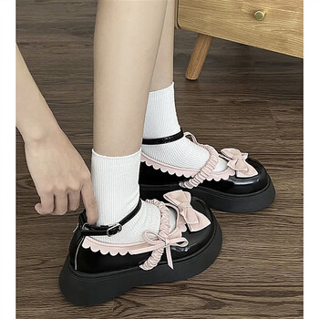 玉橙猪腰子鞋女孩洛丽塔鞋萝莉罗丽jk小皮鞋初中高中生百搭厚底小女日