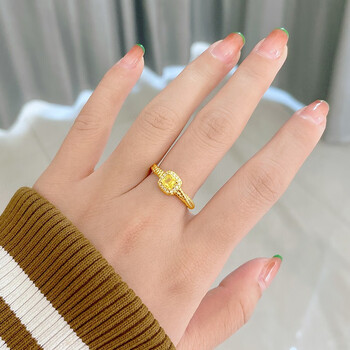 智玉云祥黄金小方糖戒指女 999足金轻奢小众高级感开口指环生日礼物送