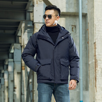 龙牙隐炼连帽战术羽绒服冬季防寒保暖羽绒外套 深墨蓝 165/88a