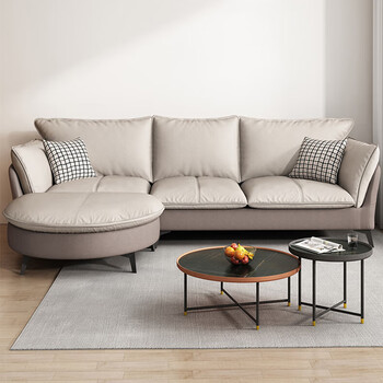 沙发 布艺沙发 现代客厅一字直排科技布沙发 北欧小户型设计师休闲