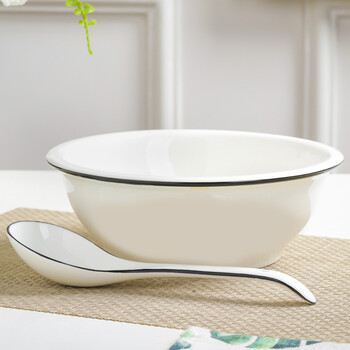 景德镇陶瓷汤碗大号家用9英寸水煮鱼汤盆瓷中式大碗酸菜鱼汤碗黑线1个