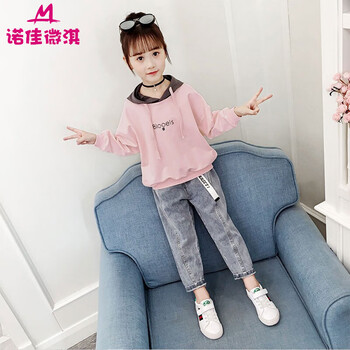 诺佳微淇童装女童套装春秋款新款网红小女孩儿童衣服