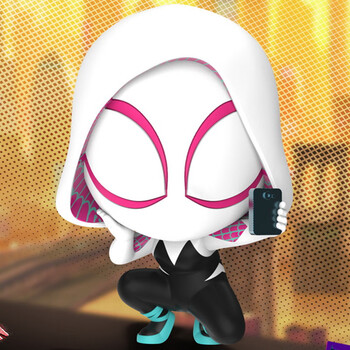 芮帕hottoysht蜘蛛侠平行纵横宇宙迈尔斯格温 摇头q版cosbaby手办