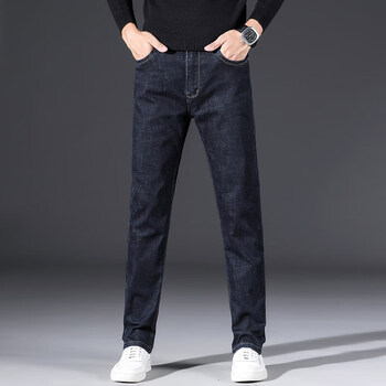 牛仔裤男直筒宽松高端大码长裤子adidasnikepumalining官网蓝黑色292