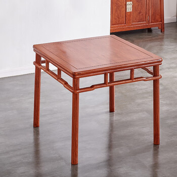 木果果木红木家具非洲花梨学名刺猬紫檀中式实木圆包圆八仙桌餐桌中小