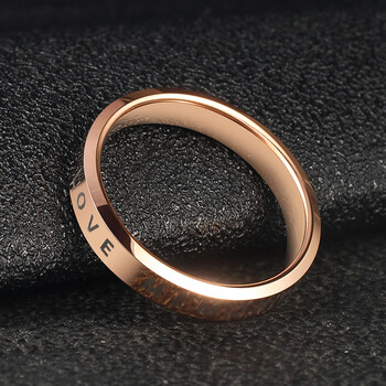 飒雅(saya)玫瑰金戒指男士小众高级感潮牌刻字情侣对戒时尚饰品中指男