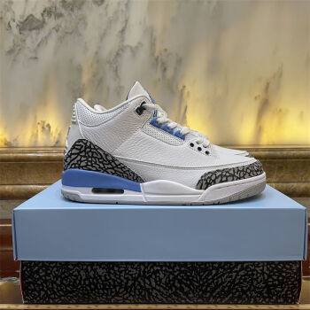 级 海外订单 aj3藤原浩北卡蓝中帮篮球鞋男女 c8532 104北卡蓝 40