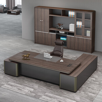 办公室桌椅组合经理主管时尚大班台新款式意式老板配套办公家具30米双