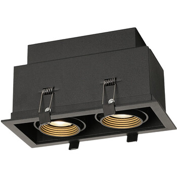 luoti) 双头斗胆灯led射灯方形格栅灯科锐cree嵌入式cob无主灯斗盏灯