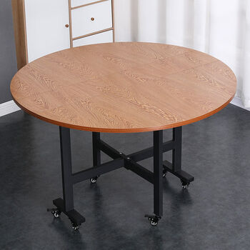 折叠桌家用移动餐桌小户型多功能吃饭桌子圆形创意客厅桌子大圆桌环保