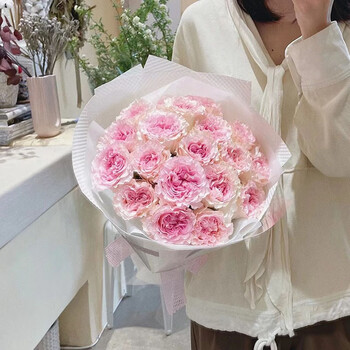 鲜花送女友老婆闺蜜广州长沙全国配送-岚黛 19朵洛神玫瑰花束【图片