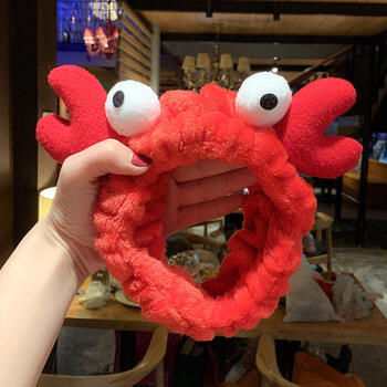 敷束发带发箍女头箍化妆发套发饰绑发捆秋冬2022新款头饰螃蟹款红色