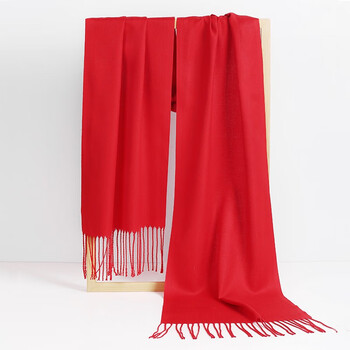 人生故事红围巾年会中国红定制logo男女生大红色本命年红围脖长款活动