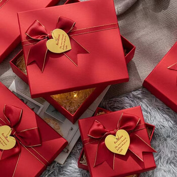 创京懿选七夕520情人节礼品盒中国红喜庆包装盒结婚伴手礼盒生日礼物