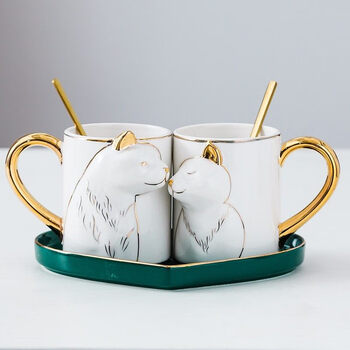 情侣款咖啡杯马克杯对杯创意杯子套装一对马克杯情侣款对杯陶瓷杯咖啡