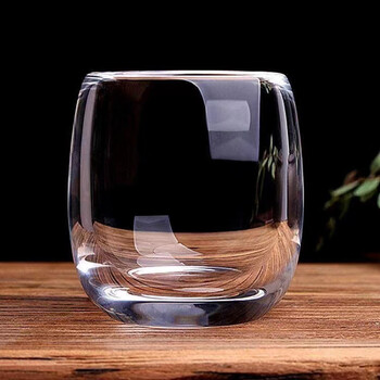 天然水晶杯子耐高温啤酒杯个人烈茶杯水杯原矿手工打磨加厚耐热品礼盒