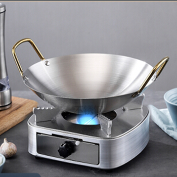 康淄轩  不锈钢酒精炉子小火锅户外宿舍锅仔单人干锅套装 银灰色