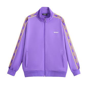 串标运动套装韩国潮牌iu李知恩同款私服休闲套装男女同款 外套-紫色