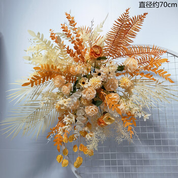 锦捷新款婚庆地排花仿真绢花成品装饰花排舞台台路引婚礼迎宾区花艺