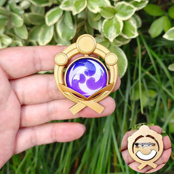 原神神之眼1:1 五星雷神大号原神神之眼胸针周边挂件饰发光:1散兵风饰