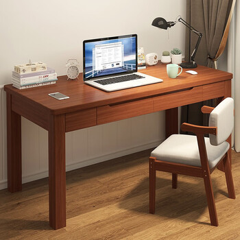 youan)优岸电脑桌实木书桌书架一体桌卧室简约家用学生学习桌写字桌子
