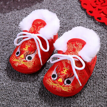 新品虎头鞋冬男女宝宝护脚传统鞋婴儿虎头鞋软底老虎鞋加绒加厚学步鞋