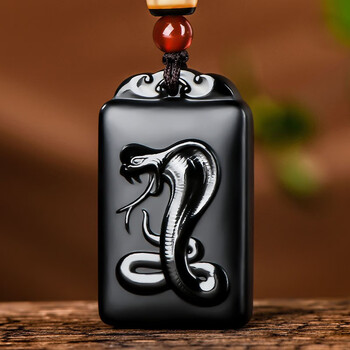 非诺和田玉墨玉生肖玉吊坠男女儿童款玉牌玉坠玉石挂件蛇